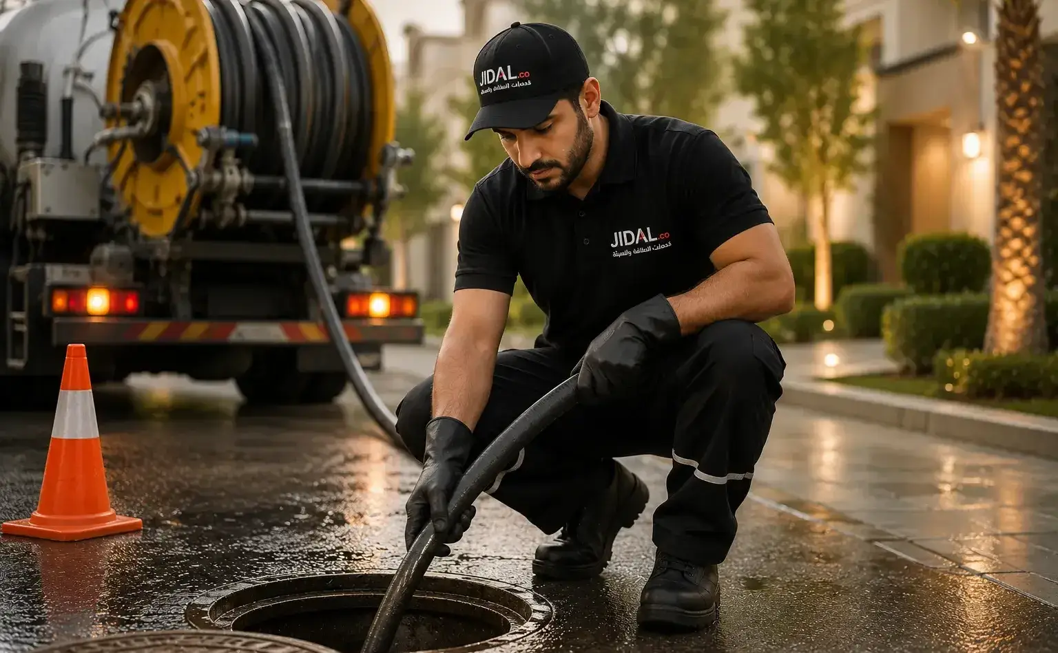  تنظيف خطوط الصرف